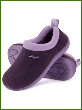 Women's Polar Fleece Closed Back Memory Foam House Slippers